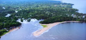 Beach city of Kribi located along the Cameroon coastal region