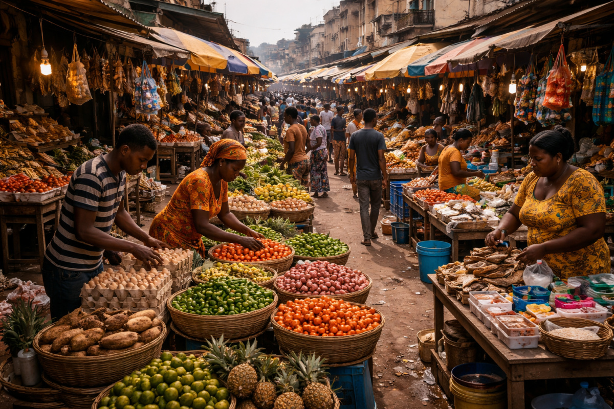 Small market businesses illustrating starting a small business in Cameroon explained