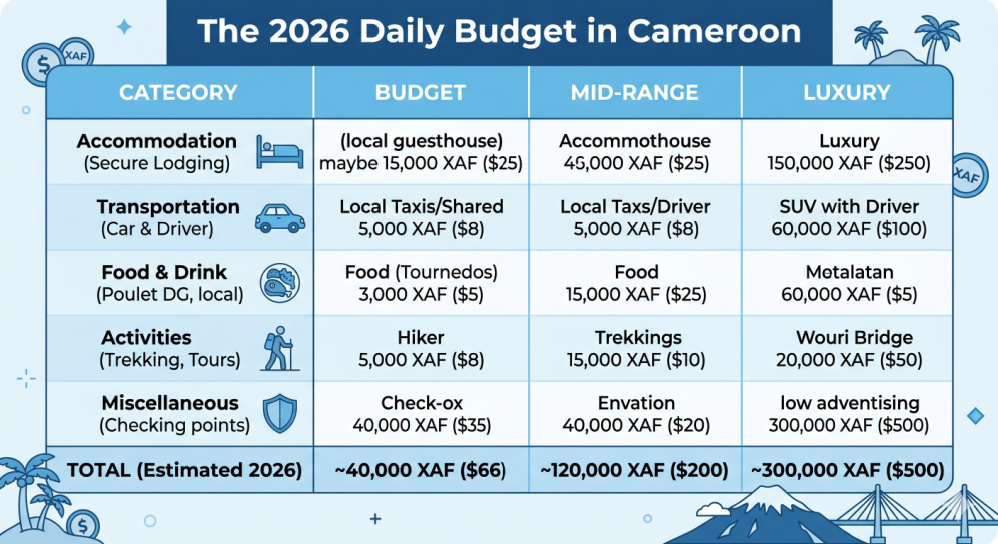 Cost of traveling to Cameroon - daily budgets in Cameroon