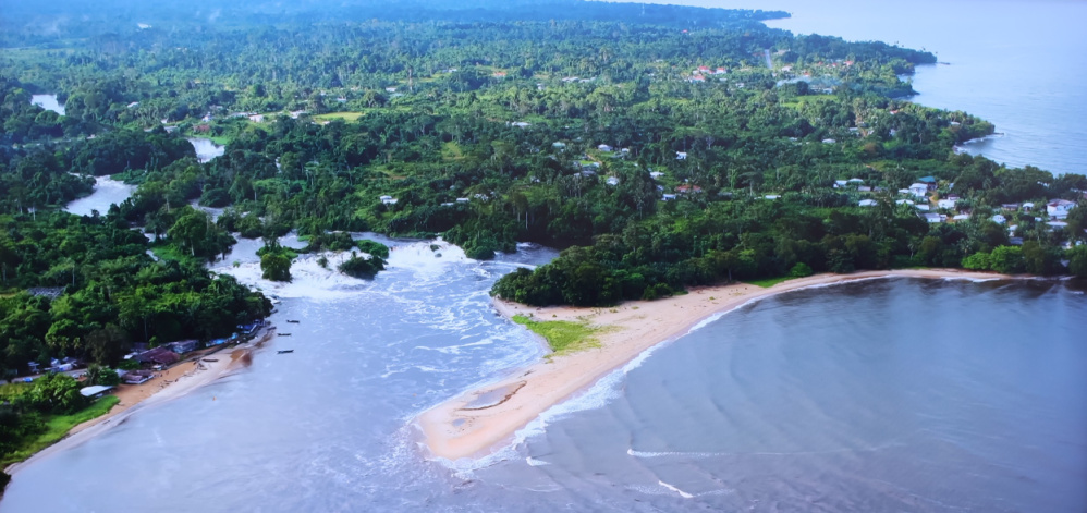 Beach city of Kribi located along the Cameroon coastal region