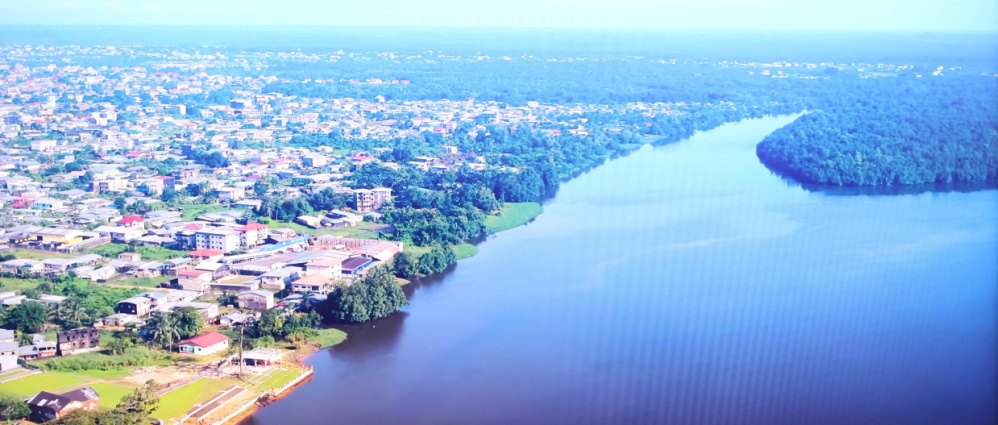 A beautiful view of the city of Douala along the River Wouri in Cameroon