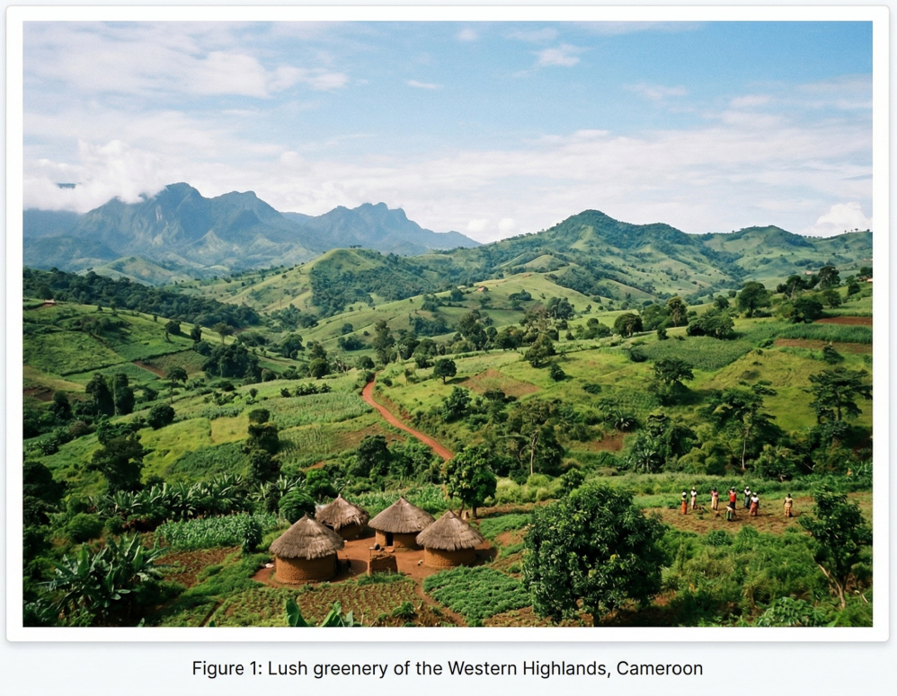 The diverse terrain of the Cameroon map