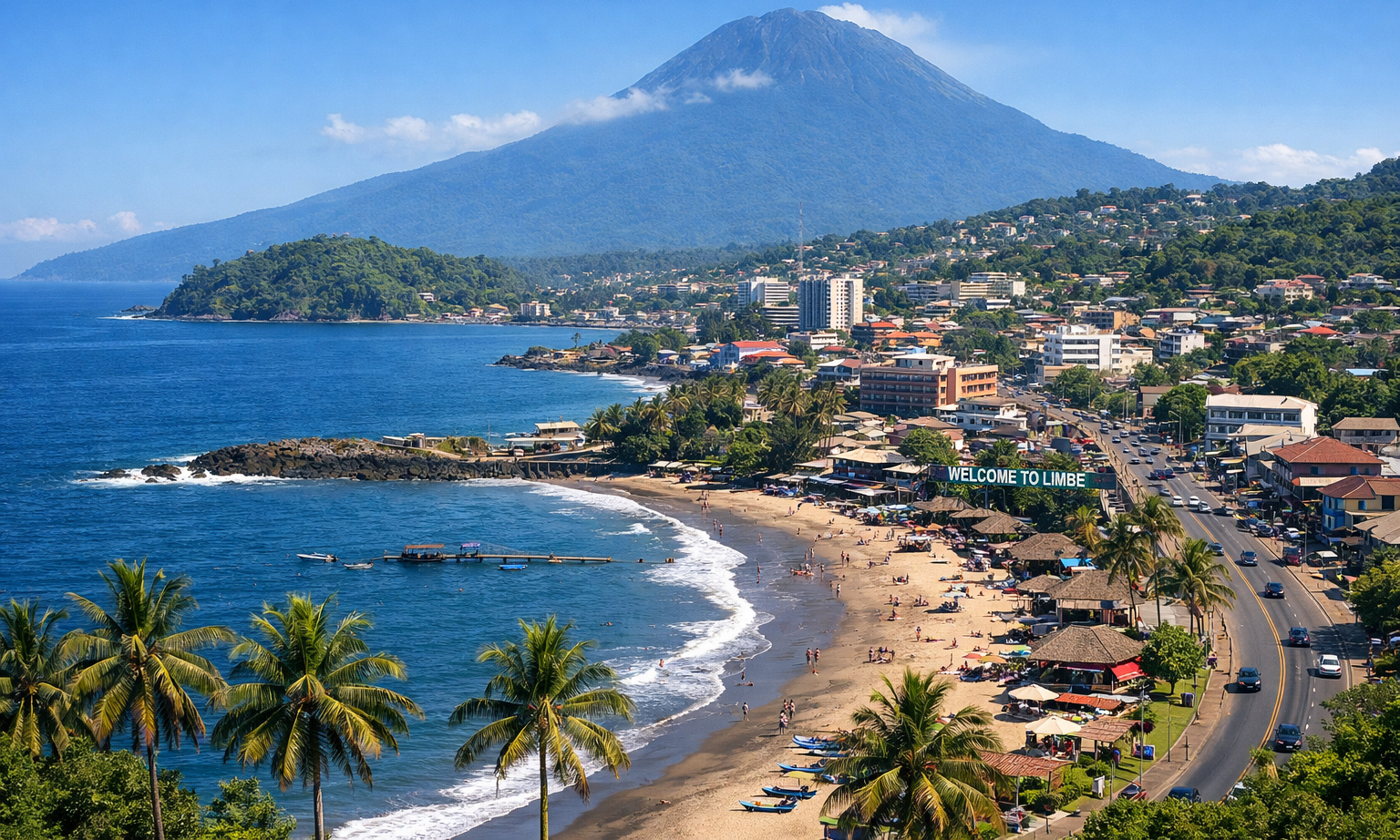 A Cameroonian city along the coastal region A Cameroonian city along the coastal region